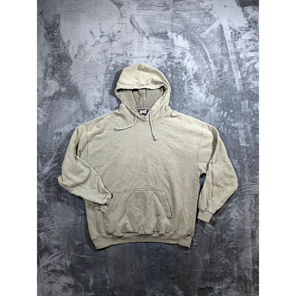 Reclaimed Vintage Mens Hoodie Olive Green Distressed Pullover Size M